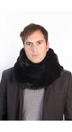 Black rex fur stole - scarf